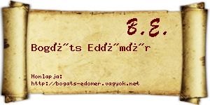 Bogáts Edömér névjegykártya